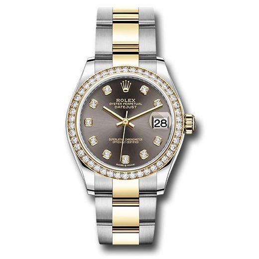 Đồng hồ Rolex Steel & Yellow Gold Datejust Diamond Bezel Dark Grey Diamond Dial Oyster Bracelet 278383RBR dkgdo 31mm