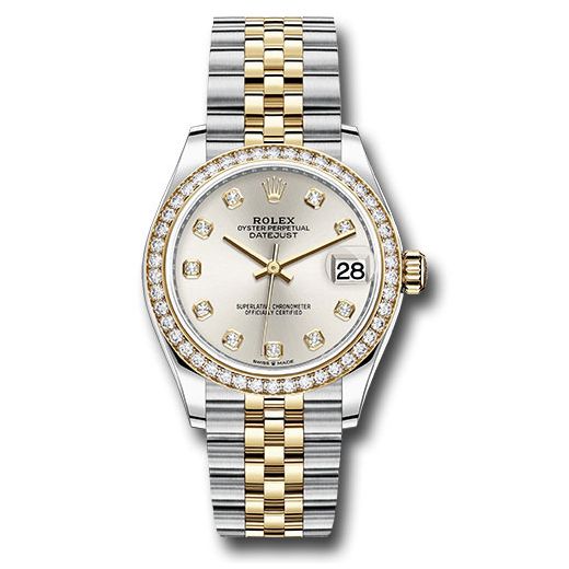 Đồng hồ Rolex Steel & Yellow Gold Datejust Diamond Bezel Silver Diamond Dial Jubilee Bracelet 278383RBR sdj 31mm