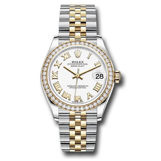 Đồng hồ Rolex Steel & Yellow Gold Datejust Diamond Bezel White Roman Dial Jubilee Bracelet 278383RBR wrj 31mm