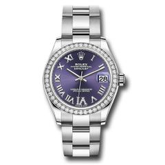 Đồng hồ Rolex Steel & White Gold Datejust Diamond Bezel Aubergine Roman Diamond 6 Dial Oyster Bracelet 278384RBR aubdr6o 31mm