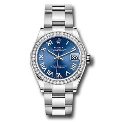 Đồng hồ Rolex Steel & White Gold Datejust Diamond Bezel Blue Roman Dial Oyster Bracelet 278384RBR blro 31mm