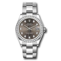 Đồng hồ Rolex Steel & White Gold Datejust Diamond Bezel Dark Grey Diamond Dial Oyster Bracelet 278384RBR dkgdo 31mm
