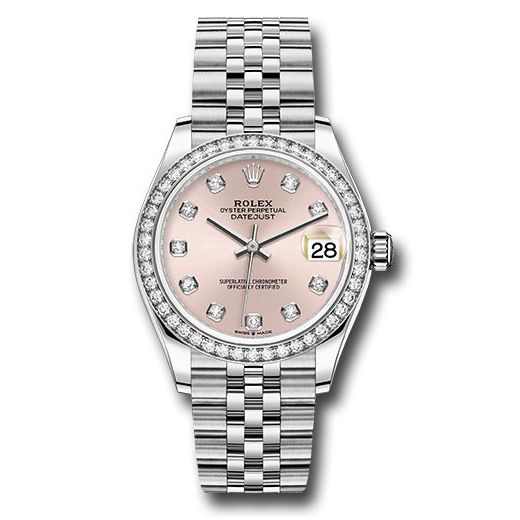Đồng hồ Rolex Steel & White Gold Datejust Diamond Bezel Pink Diamond Dial Jubilee Bracelet 278384RBR pdj 31mm