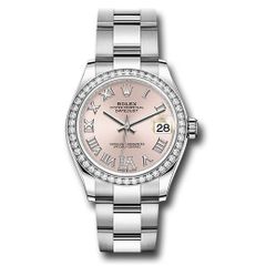 Đồng hồ Rolex Steel & White Gold Datejust Diamond Bezel Pink Roman Diamond 6 Dial Oyster Bracelet 278384RBR pdr6o 31mm