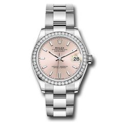 Đồng hồ Rolex Steel & White Gold Datejust Diamond Bezel Pink Index Dial Oyster Bracelet 278384RBR pio 31mm