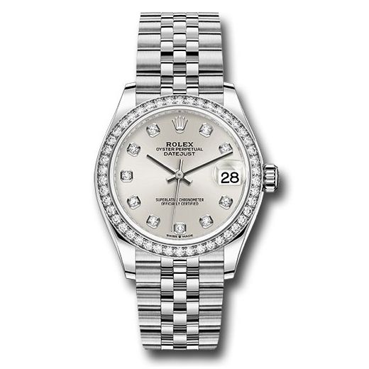 Đồng hồ Rolex Steel & White Gold Datejust Diamond Bezel Silver Diamond Dial Jubilee Bracelet 278384RBR sdj 31mm