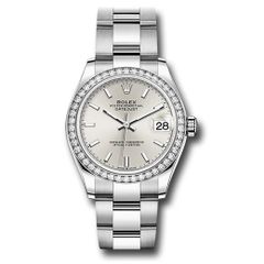 Đồng hồ Rolex Steel & White Gold Datejust Diamond Bezel Silver Index Dial Oyster Bracelet 278384RBR sio 31mm