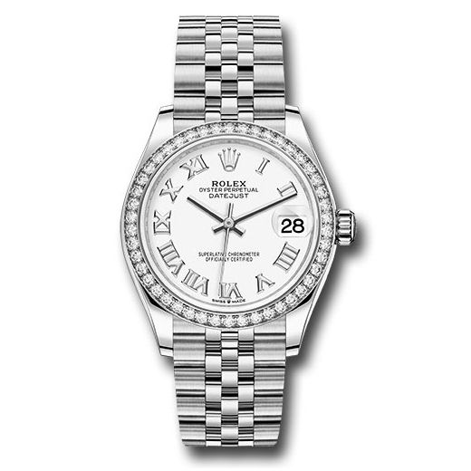 Đồng hồ Rolex Steel & White Gold Datejust Diamond Bezel White Roman Dial Jubilee Bracelet 278384RBR wrj 31mm