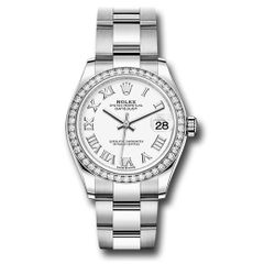 Đồng hồ Rolex Steel & White Gold Datejust Diamond Bezel White Roman Dial Oyster Bracelet 278384RBR wro 31mm