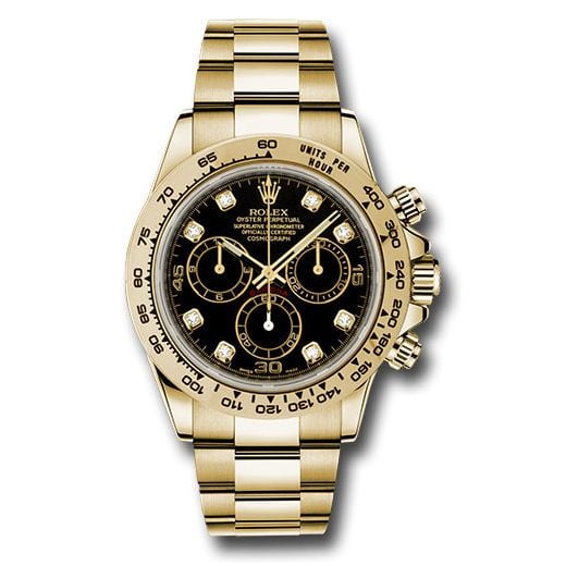 Đồng hồ Rolex Yellow Gold Cosmograph Daytona Black Diamond Dial 116508 bkd 40mm