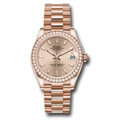 Đồng hồ Rolex Everose Gold Datejust Diamond Bezel Rosé Index Dial President Bracelet 278285RBR rsip 31mm
