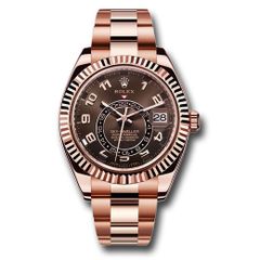 Đồng hồ Rolex Everose Gold Sky-Dweller Chocolate Sunray Arabic Dial Oyster Bracelet 326935 cho 42mm