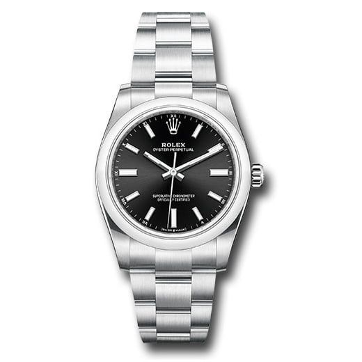 Đồng hồ Rolex Oyster Perpetual Domed Bezel Black Index Dial Oyster Bracelet 124200 bkio 34mm