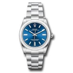 Đồng hồ Rolex Oyster Perpetual Domed Bezel Blue Index Dial Oyster Bracelet 124200 bluio 34mm