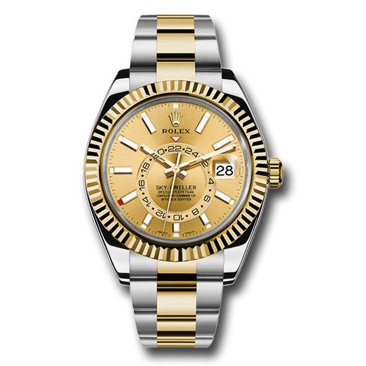 Đồng hồ Rolex Yellow Rolesor Sky-Dweller Champagne Index Dial Oyster Bracelet 326933 chio 42mm