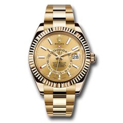 Đồng hồ Rolex Yellow Gold Sky-Dweller Champagne Index Dial Oyster Bracelet 326938 chi 42mm