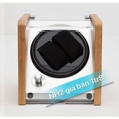 Hộp 2 xoay lắc đồng hồ cơ vỏ gỗ tre NH2