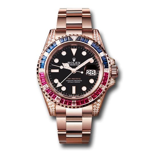 Đồng hồ Rolex Everose GMT-Master II Diamond 126755SARU bk 40mm Oyster Bracelet