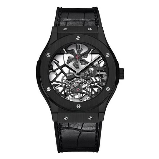 Đồng hồ Hublot Classic Fusion Skeleton Tourbillon All Black 505.CM.0140.LR 45mm Limited Edition of 99 Watch