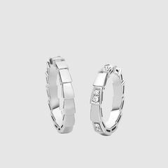Nhẫn cưới cặp đôi Serpenti Viper vàng trắng 18k nạm kim cương