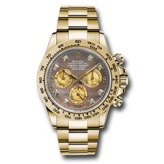 Đồng hồ Rolex Yellow Gold Cosmograph Daytona Dark Mother-Of-Pearl & Gold Crystal Diamond Dial 116508 dkmd 40mm
