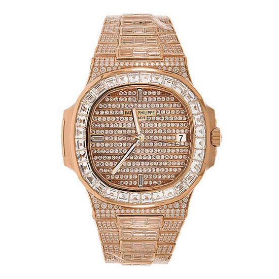 Đồng hồ Patek Philippe Nautilus Rose Gold Diamond Paved Case 40mm 5719/10R-010