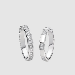 Nhẫn cưới cặp đôi Serpenti Viper vàng trắng 18 kt đính viên kim cương