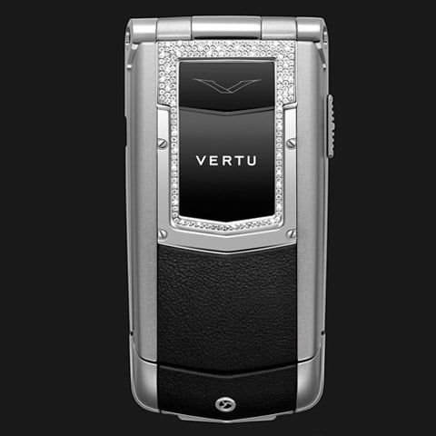 Vertu Ayxta Black Leather Diamond Trim Ceramic Keys