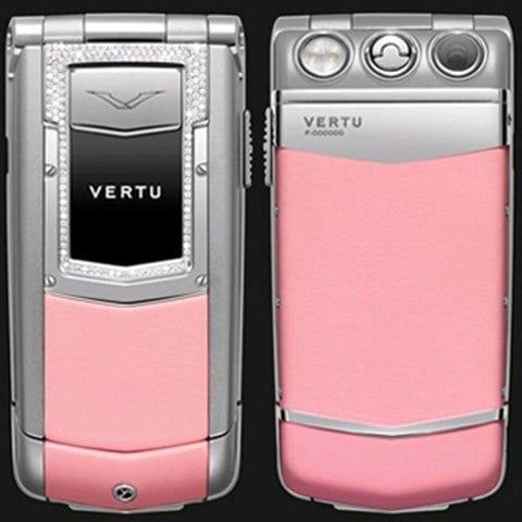 Vertu Ayxta Pink Leather Diamond Trim Ceramic Keys