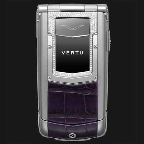 Vertu Ayxta Purple Leather Diamond Trim Ceramic Keys