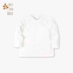 Áo sơ sinh tay dài cổ chồm Mèo dày hồng