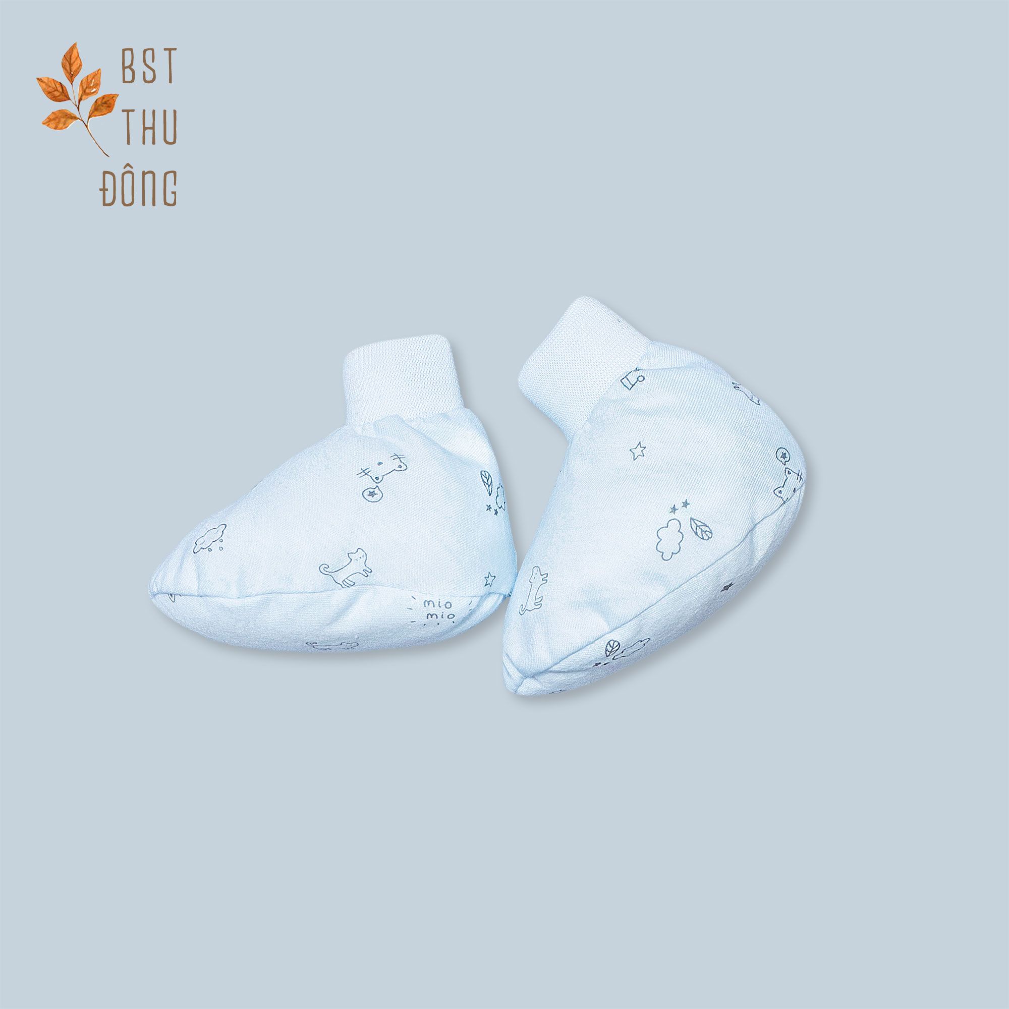 Bao chân bo Mèo Mây dày xanh