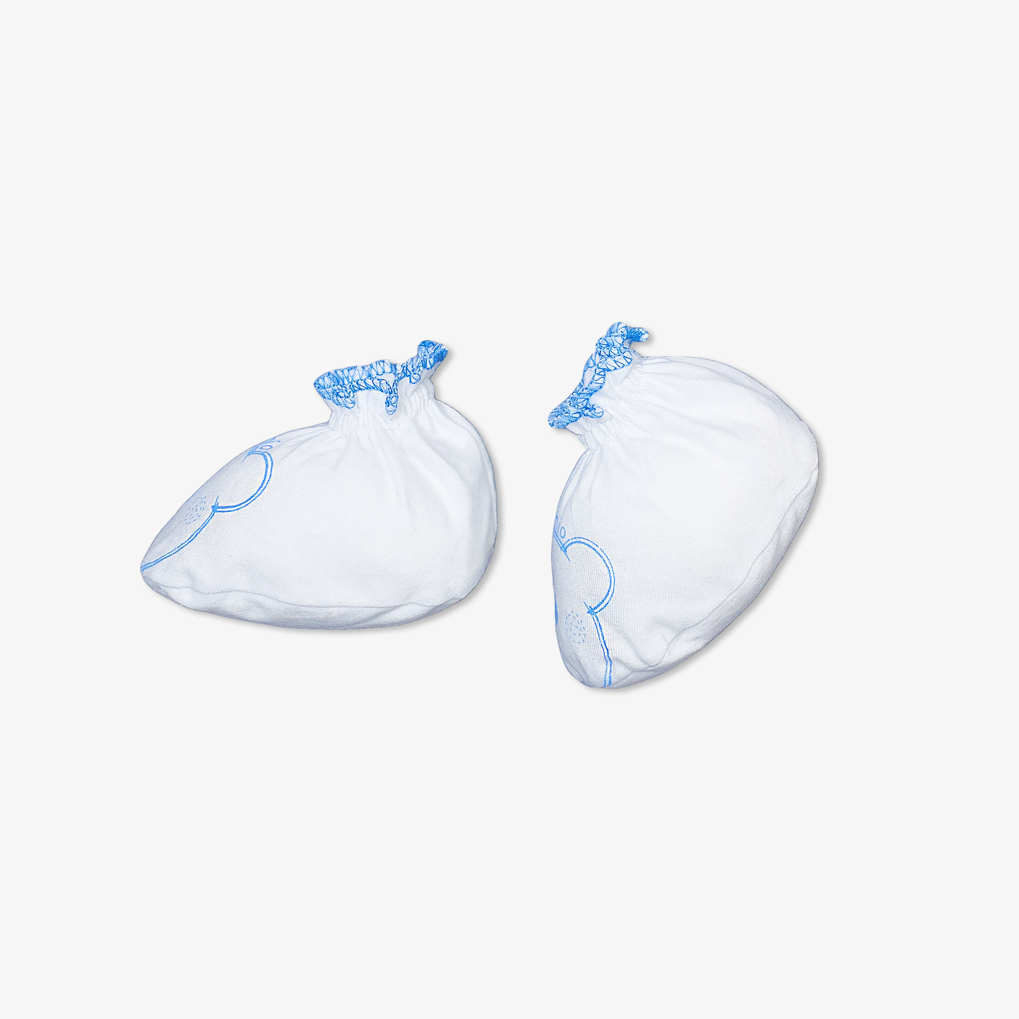 Bao chân bèo Teddy trắng xanh