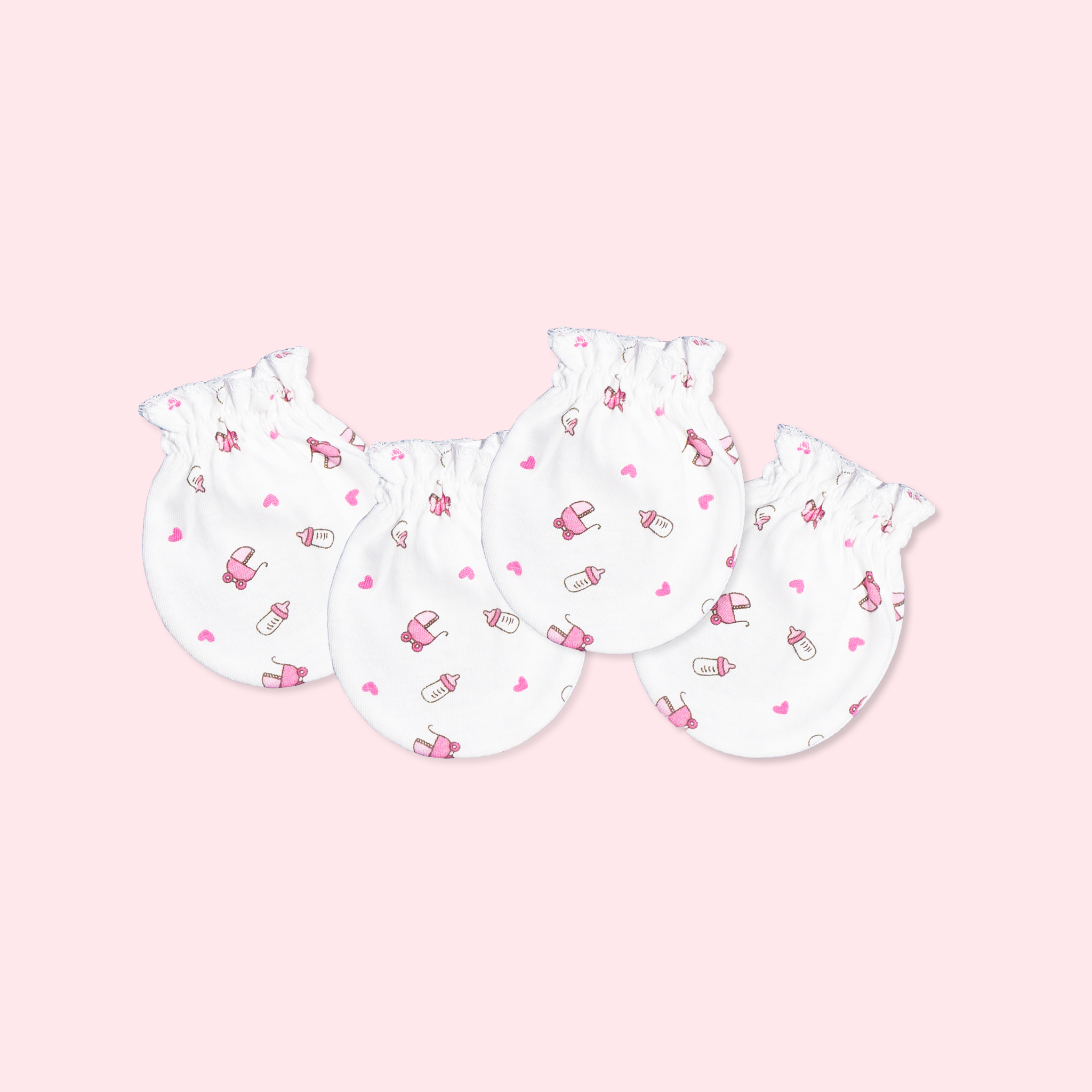 Set 2 đôi Bao tay bèo Xe Nôi hồng