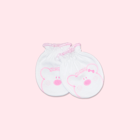 Set 2 đôi Bao tay bèo Teddy trắng hồng