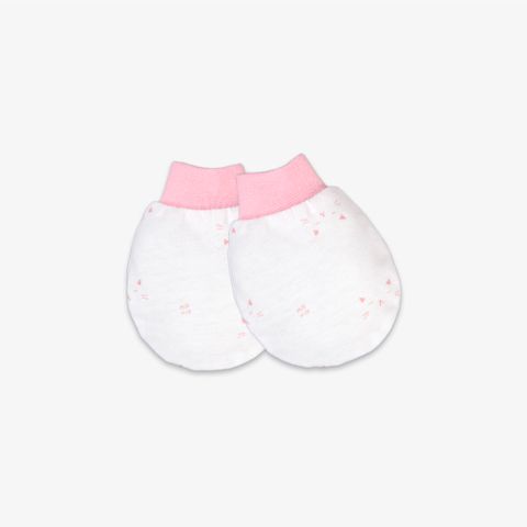Set 2 đôi Bao tay sơ sinh bo Mặt mèo hồng