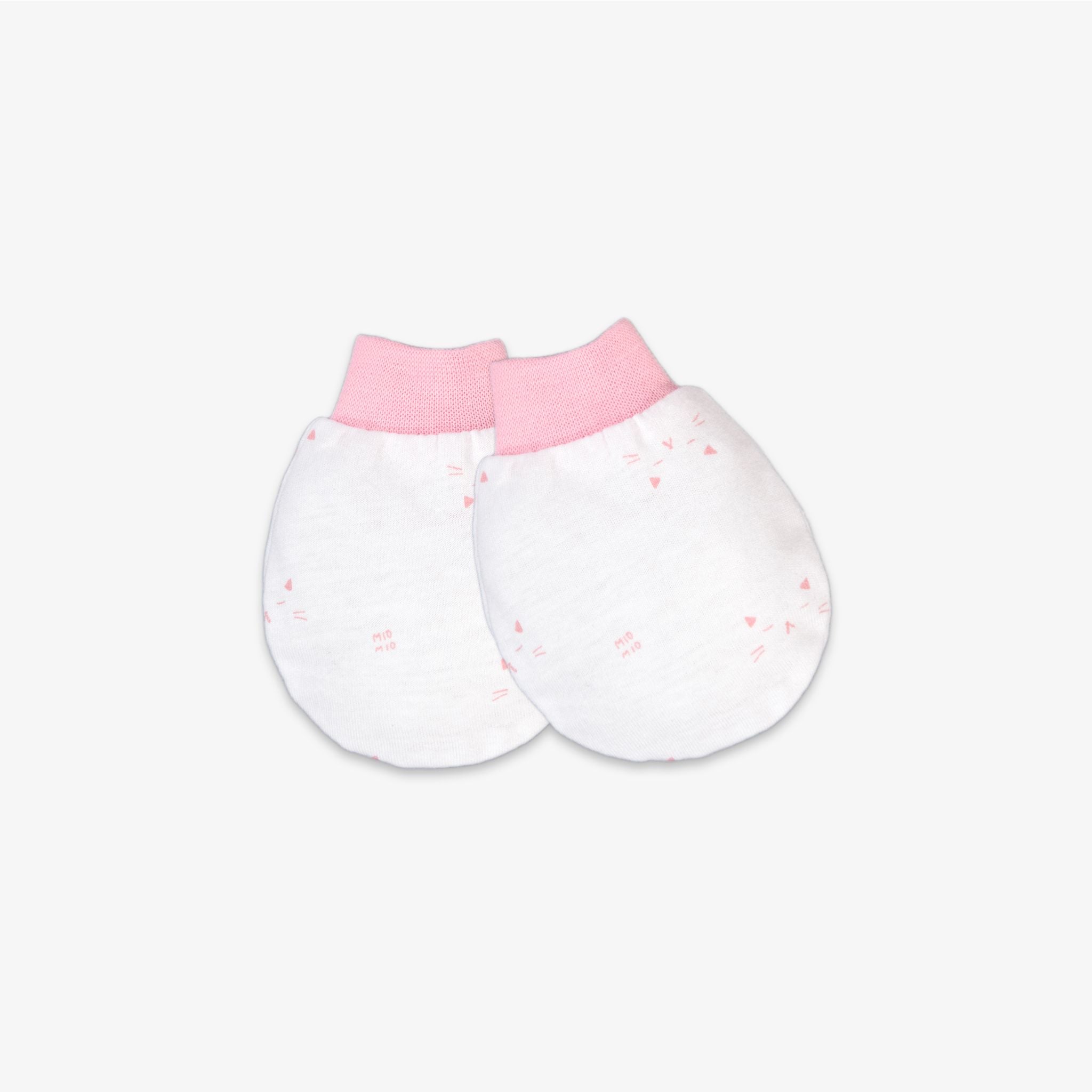 Set 2 đôi Bao tay sơ sinh bo Mặt mèo hồng