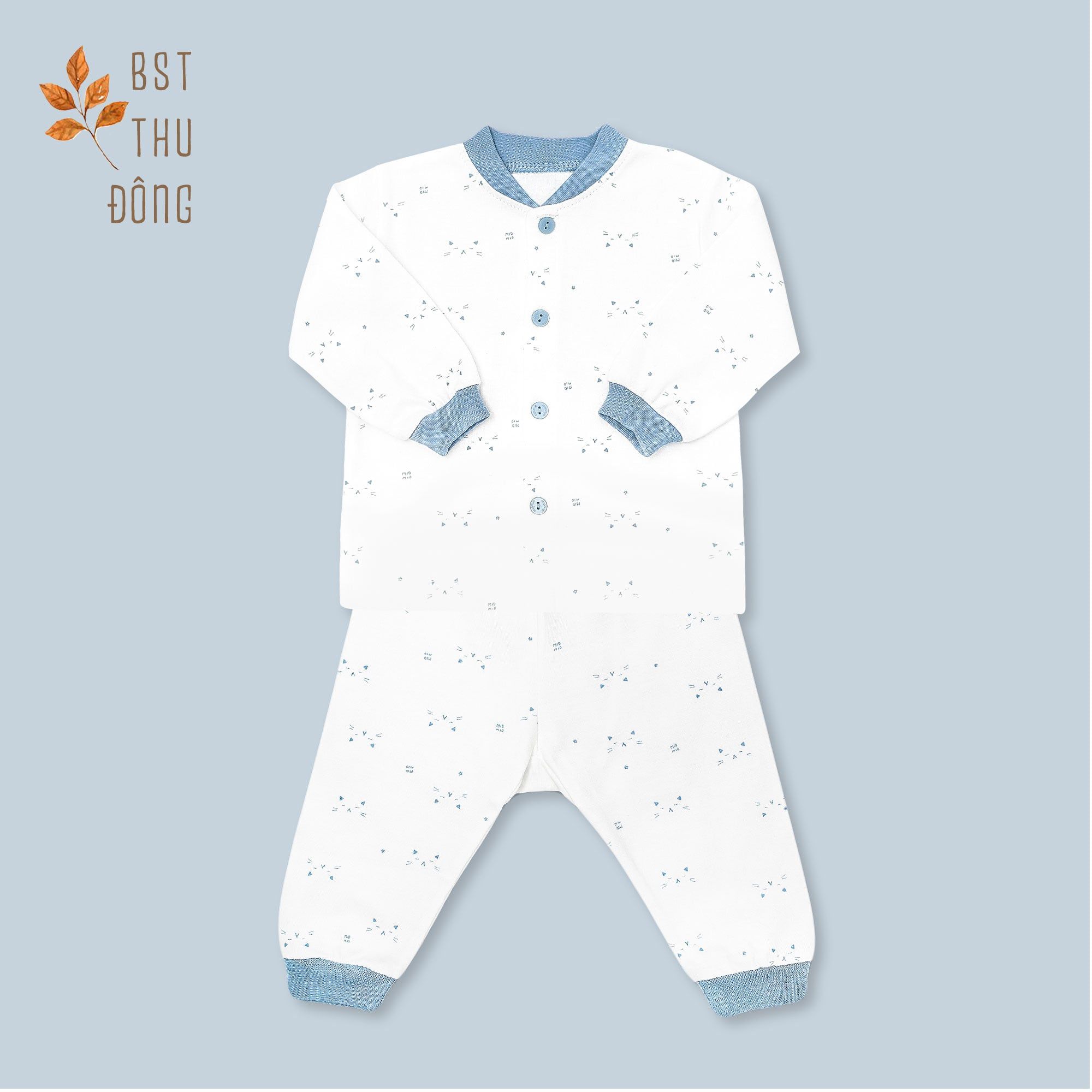 Bộ sơ sinh đông nút giữa Mèo xanh