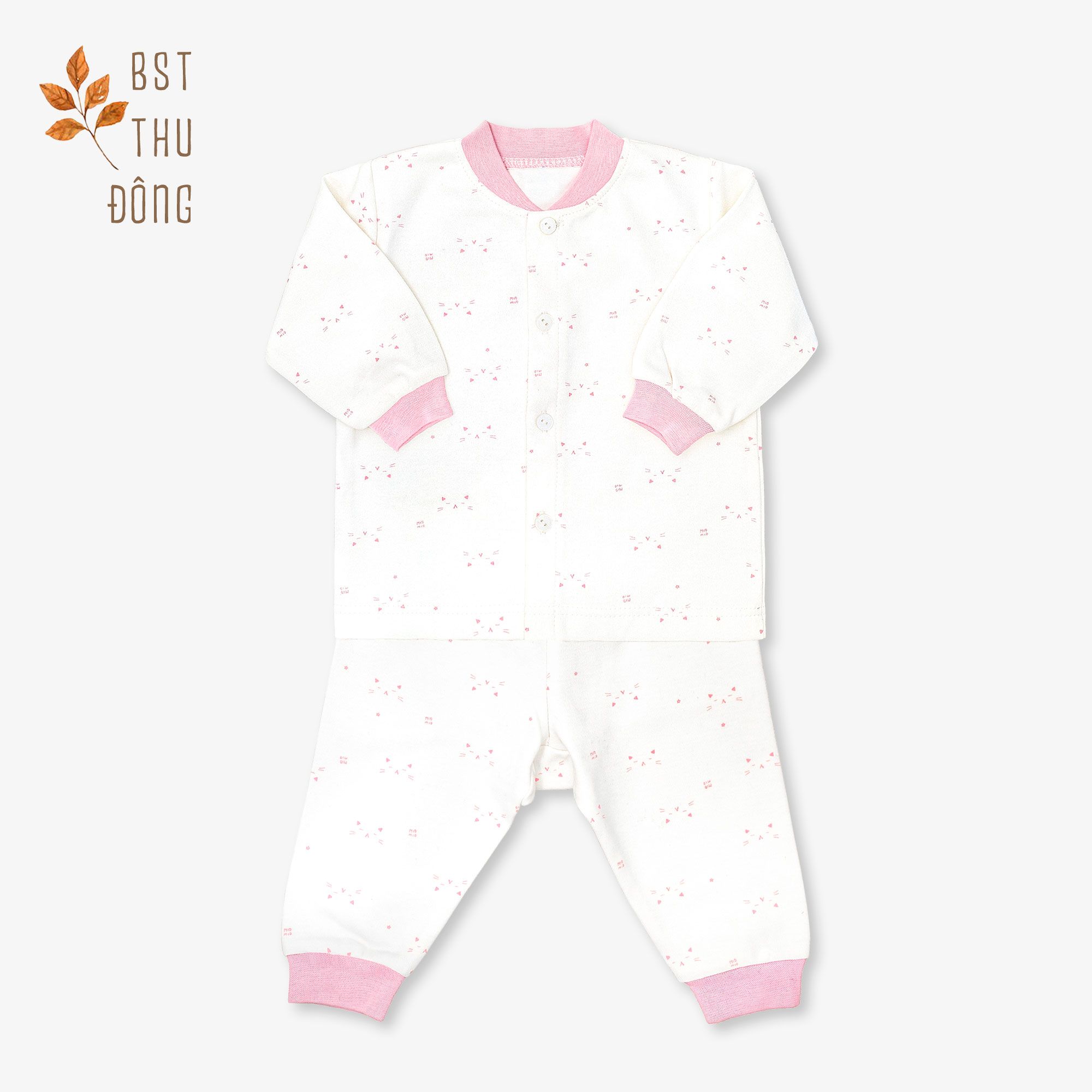 Bộ sơ sinh đông nút giữa Mèo hồng