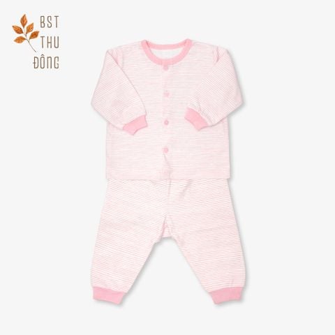 Bộ sơ sinh đông nút giữa Sọc hồng