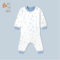 Bộ quần áo sơ sinh đông nút vai Thỏ xanh