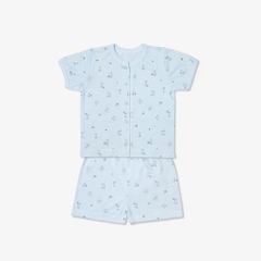 Bộ quần áo sơ sinh ngắn Mèo Mây xanh