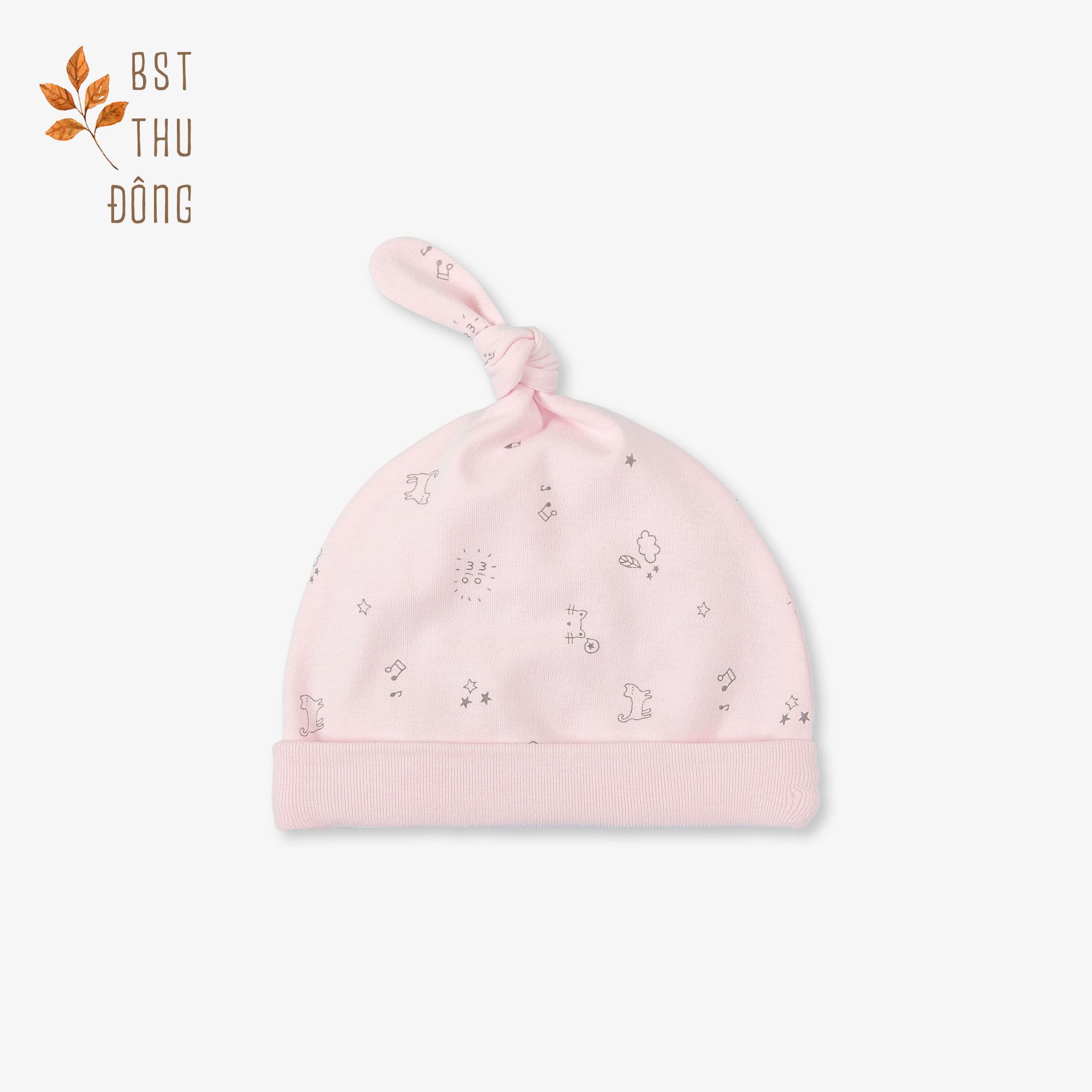 Nón đuôi gút dày Mèo Mây hồng