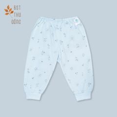 Quần sơ sinh rã đáy bo Mèo Mây dày xanh