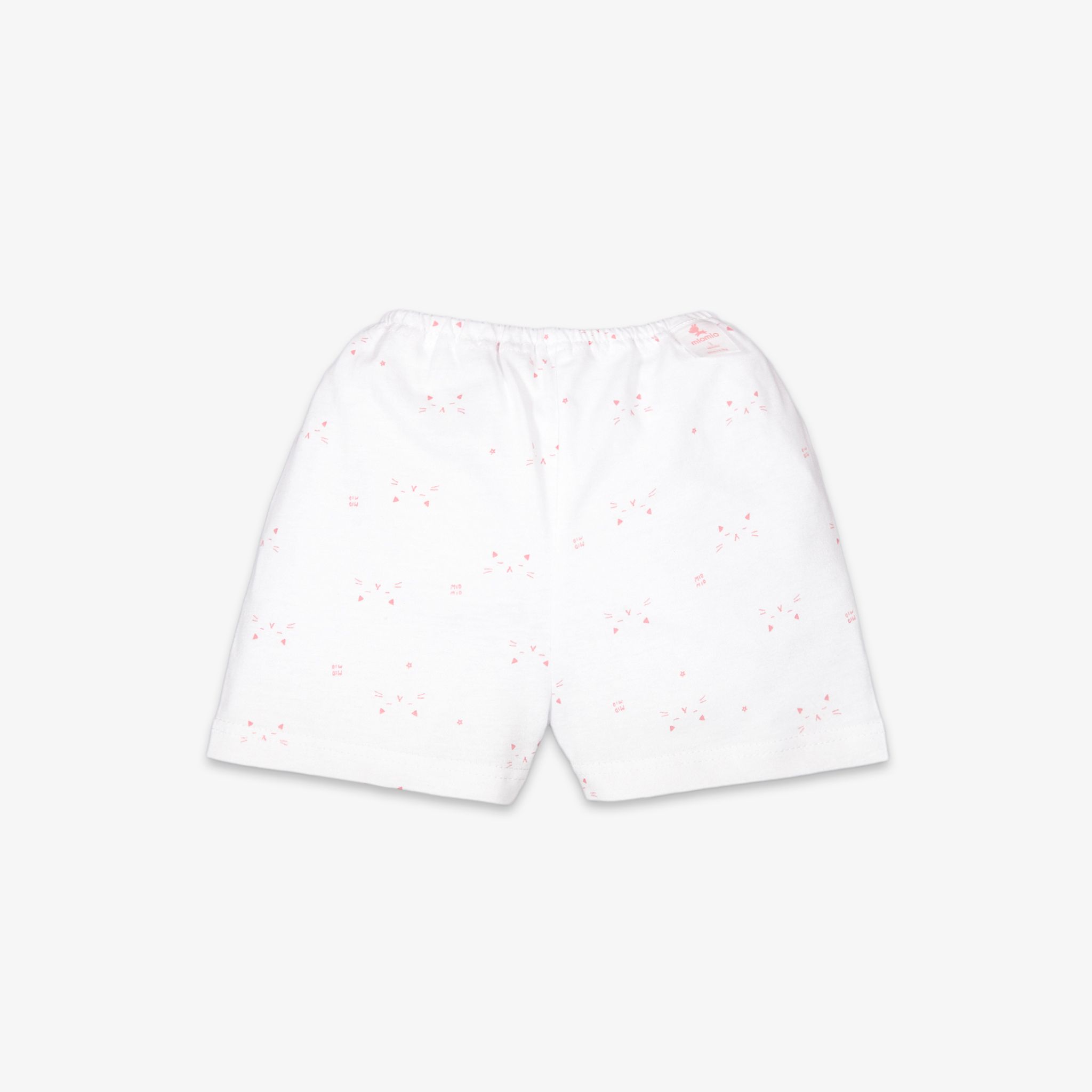 Quần sơ sinh ngắn Mặt mèo hồng