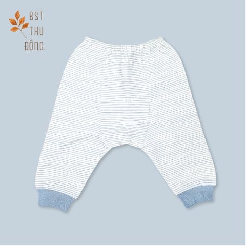 Quần sơ sinh rã đáy bo Sọc dày xanh