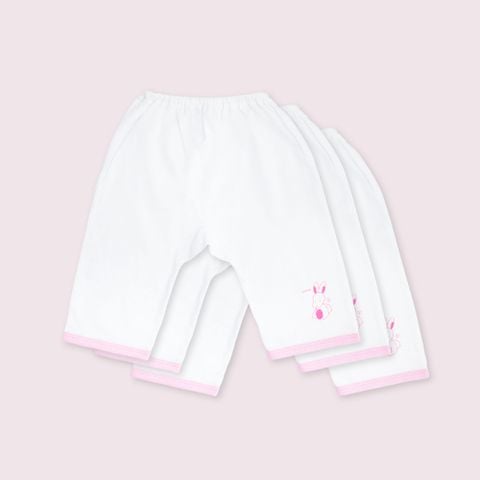 Set 3 Quần sơ sinh đáy liền Thỏ Chó hồng