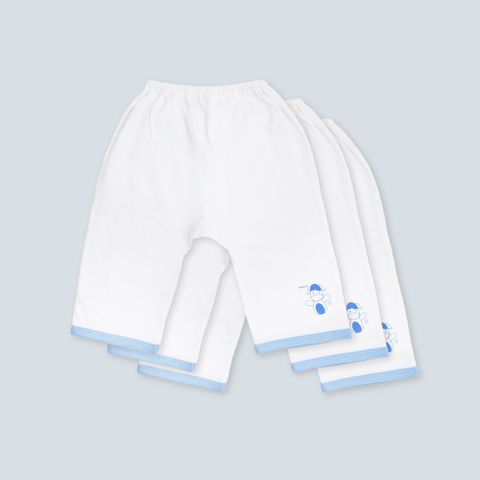 Set 3 Quần sơ sinh đáy liền Thỏ Chó xanh