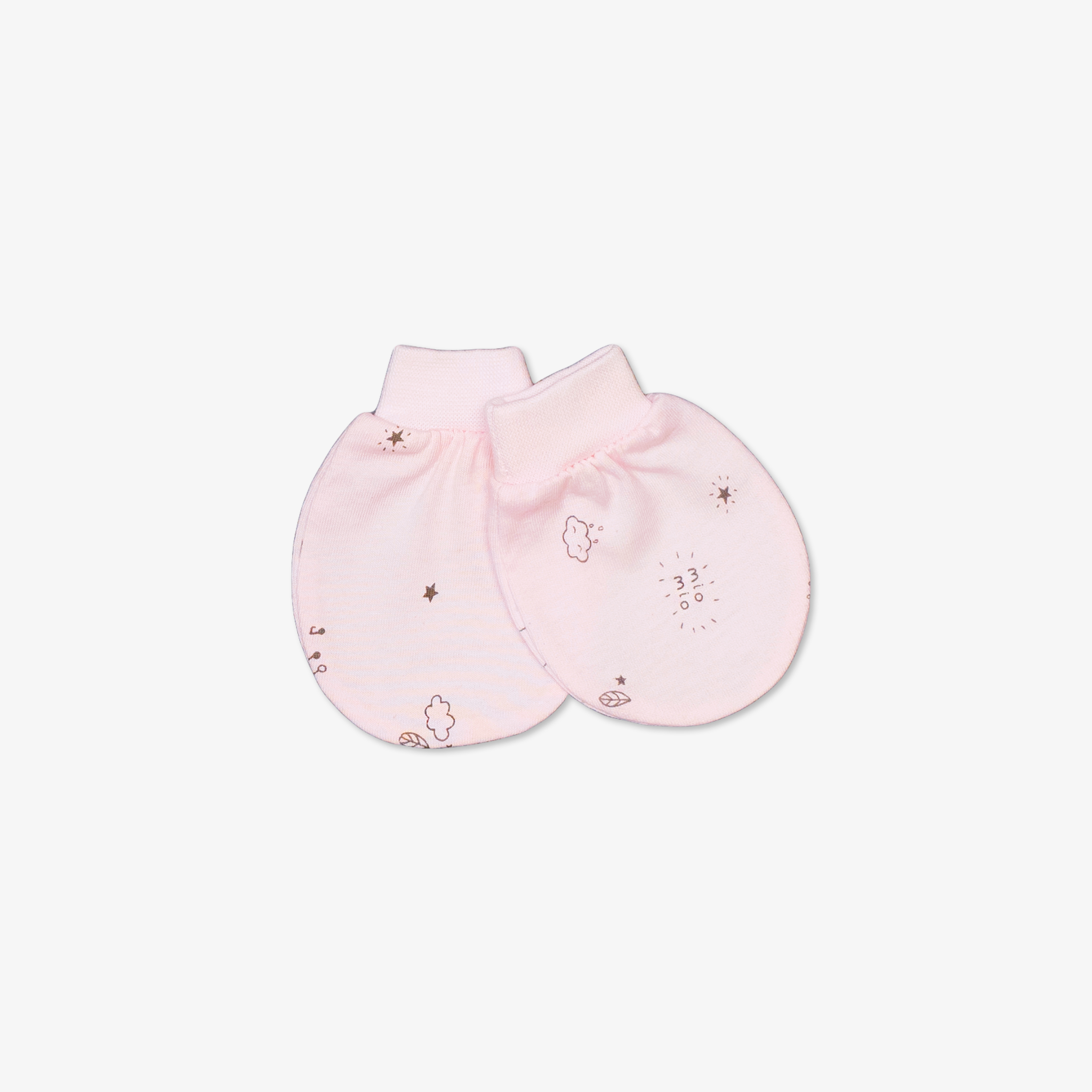 Set 2 đôi Bao tay sơ sinh bo Mèo Mây hồng