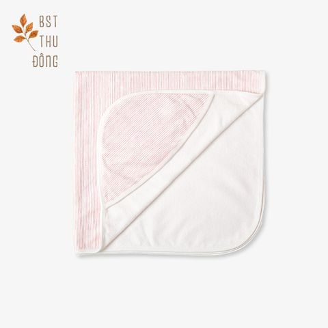 Tấm quấn sơ sinh 2 lớp Sọc hồng